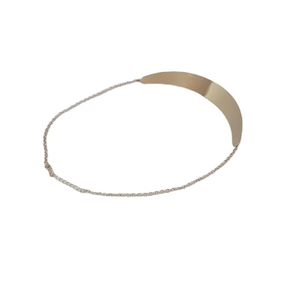 Black Enamel Goldtone Collar Choker Necklace and Earring Set - Picture 4 of 8